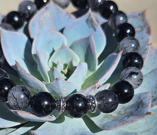 Black Rutilated Quartz Bracelet