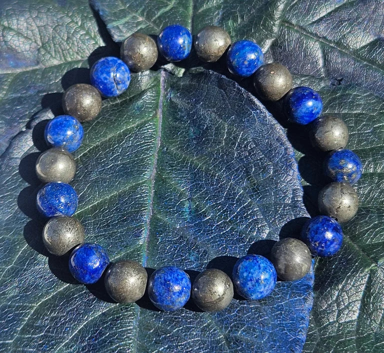 Lapis Lazuli and Pyrite Bracelet