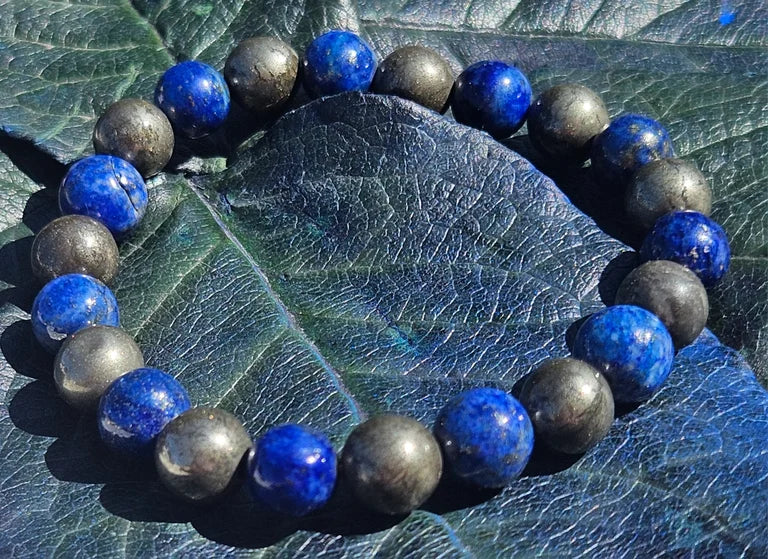 Lapis Lazuli and Pyrite Bracelet