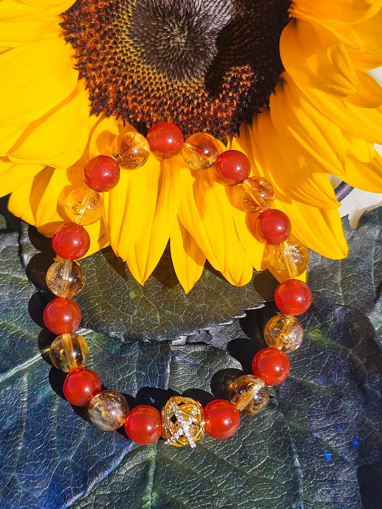 Citrine and Carnelian Bracelet
