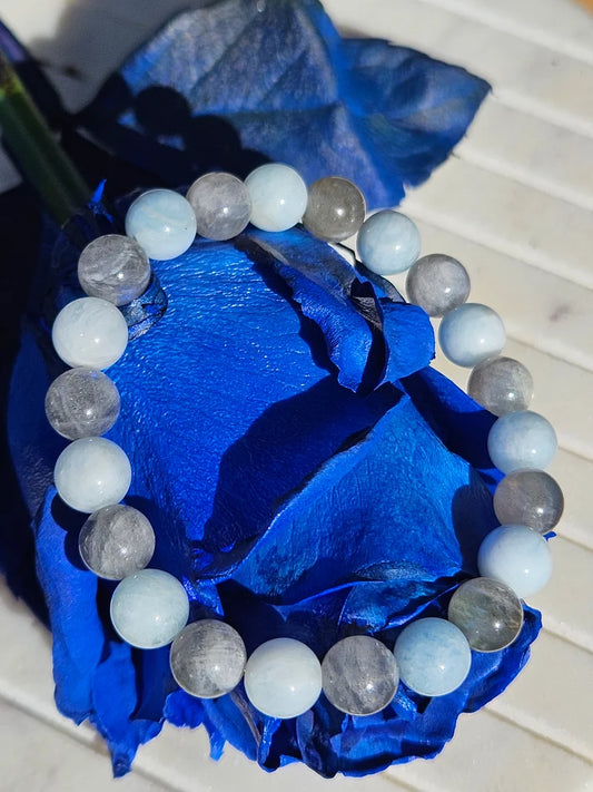 Aquamarine and Labradorite Bracelet