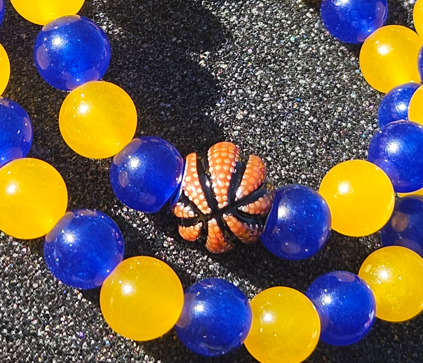Blue and Yellow Chalcedony Jade Bracelet