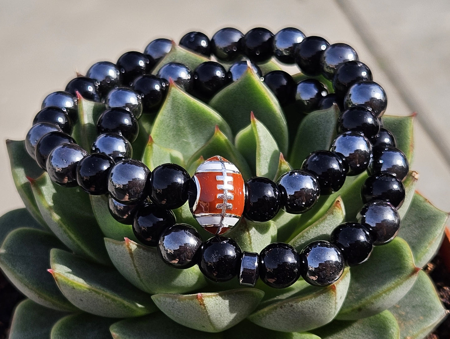 Silver Hematite and Black Onyx Bracelet