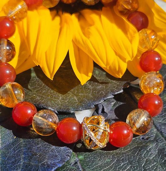 Citrine and Carnelian Bracelet