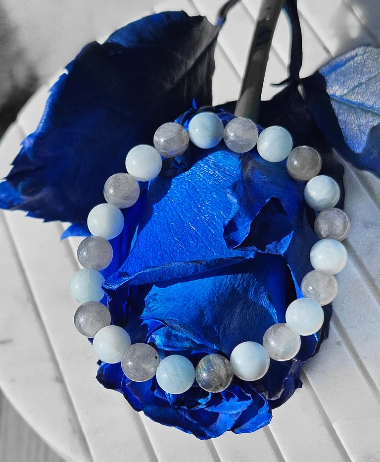 Aquamarine and Labradorite Bracelet