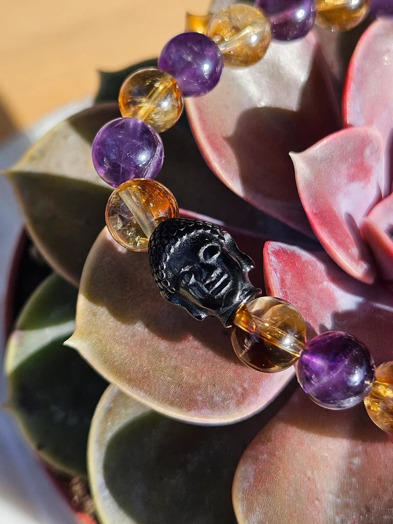 Purple Amethyst and Citrine Bracelet