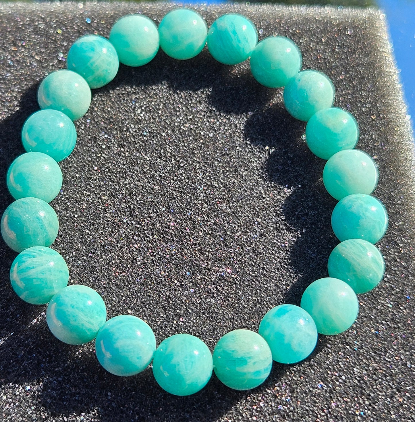 5A Blueish- Green Striped Amazonite Natural Stone Bracelet