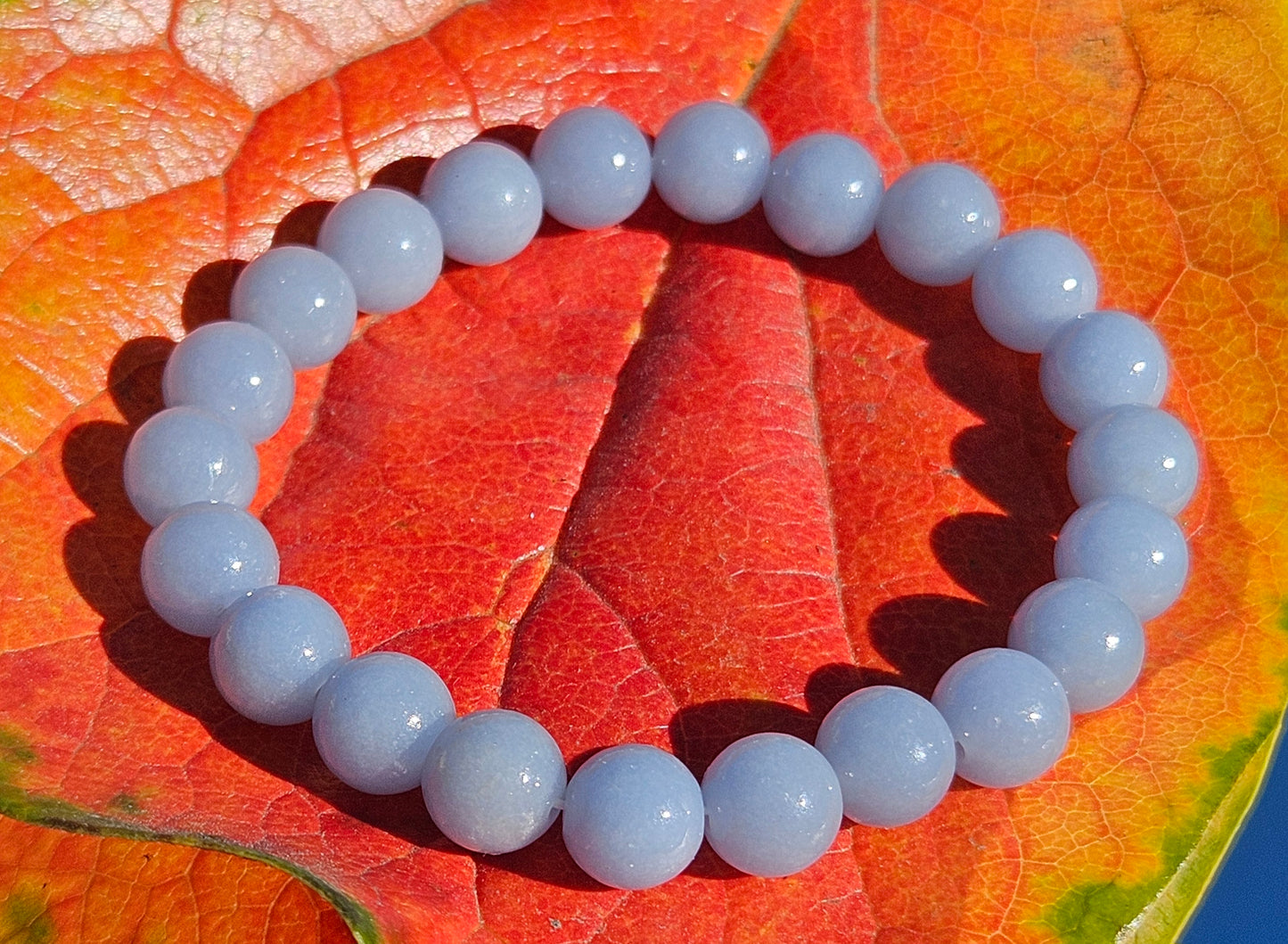 5A Blue Angelite Natural Stone Bracelet