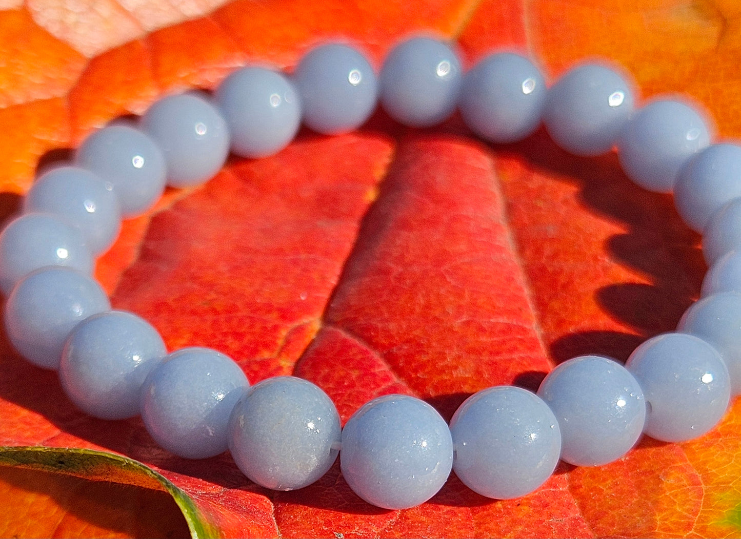 5A Blue Angelite Natural Stone Bracelet