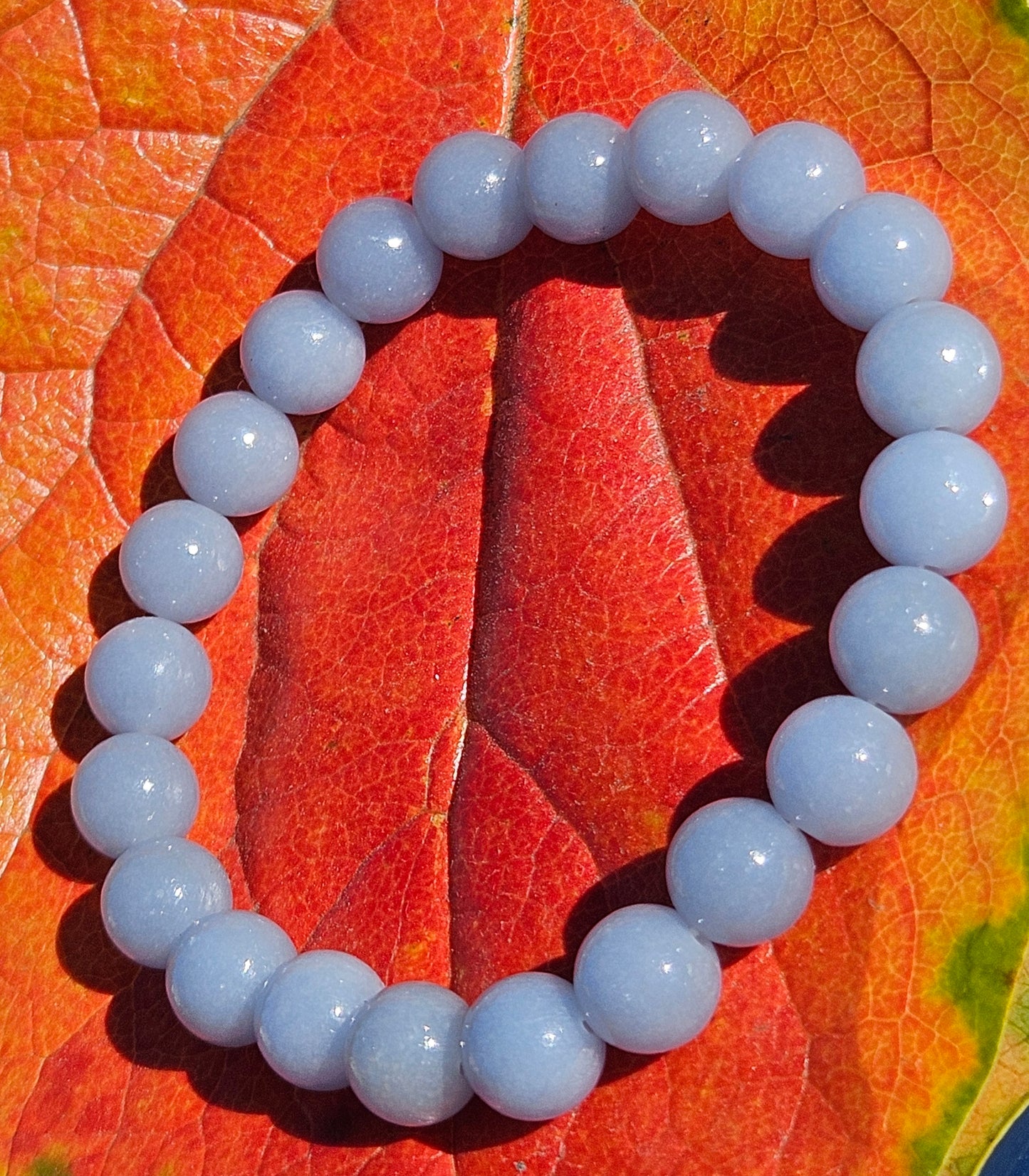 5A Blue Angelite Natural Stone Bracelet