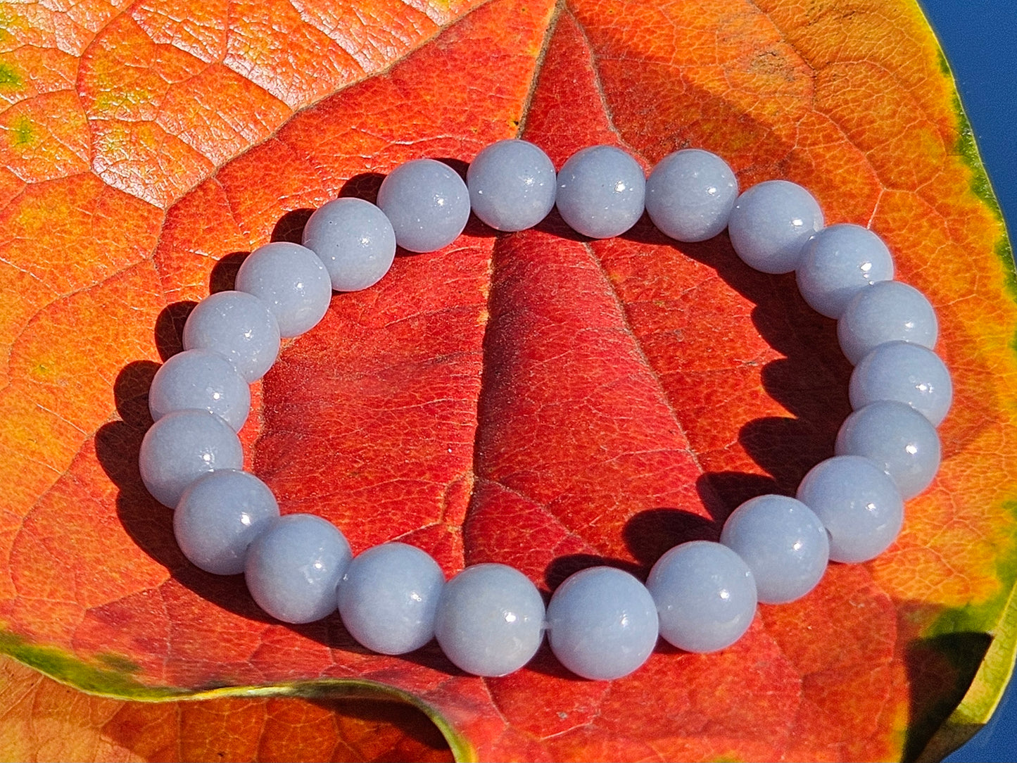 5A Blue Angelite Natural Stone Bracelet