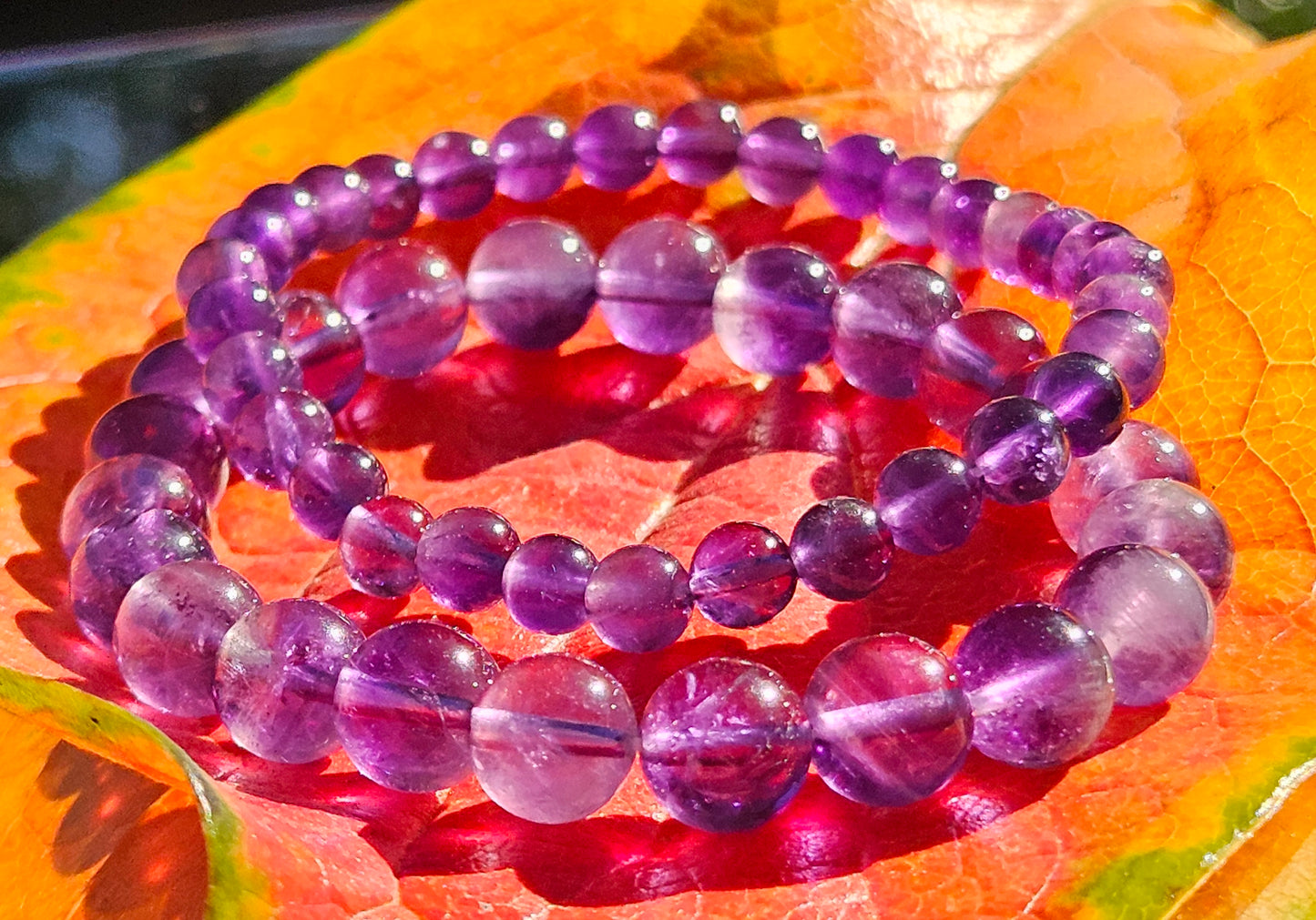 5A Purple Amethyst Natural Stone Bracelet