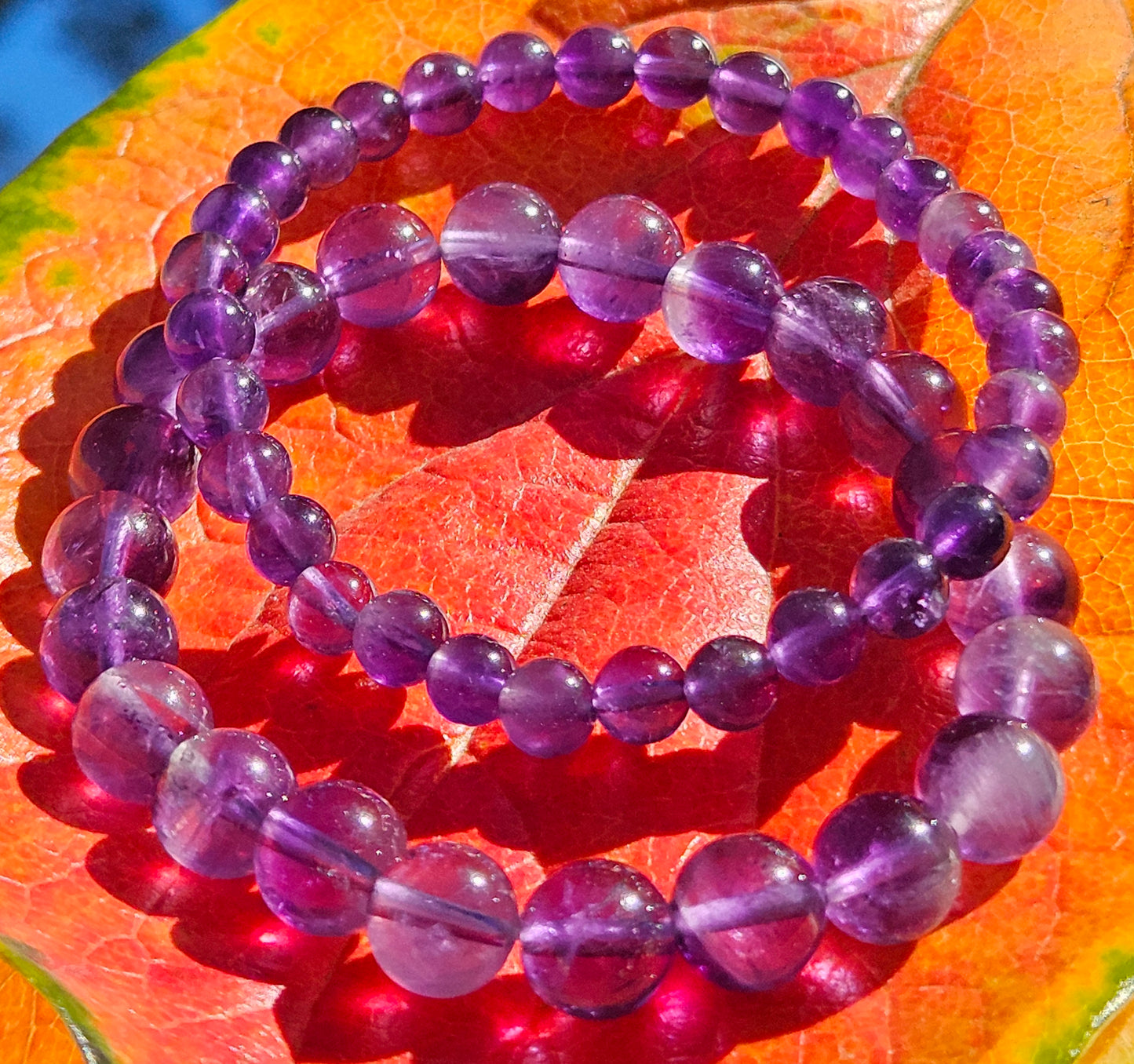 5A Purple Amethyst Natural Stone Bracelet