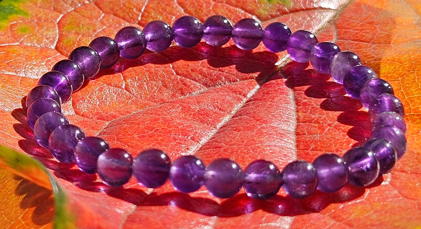 5A Purple Amethyst Natural Stone Bracelet