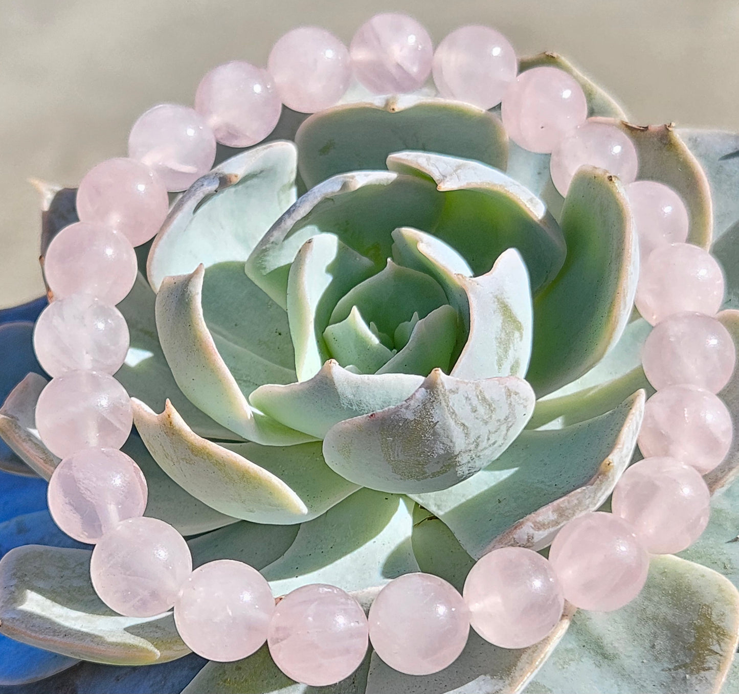 5A Pink Rose Quartz Natural Stone Bracelet