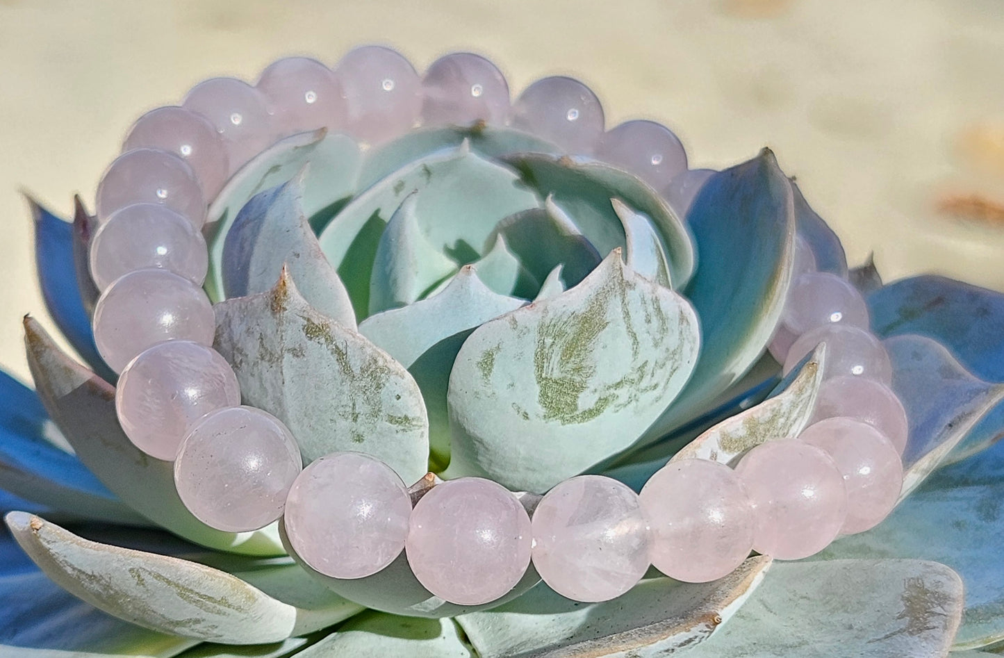 5A Pink Rose Quartz Natural Stone Bracelet