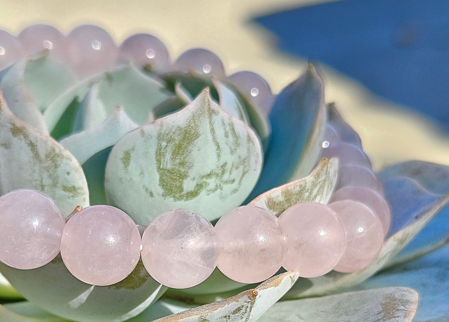 5A Pink Rose Quartz Natural Stone Bracelet