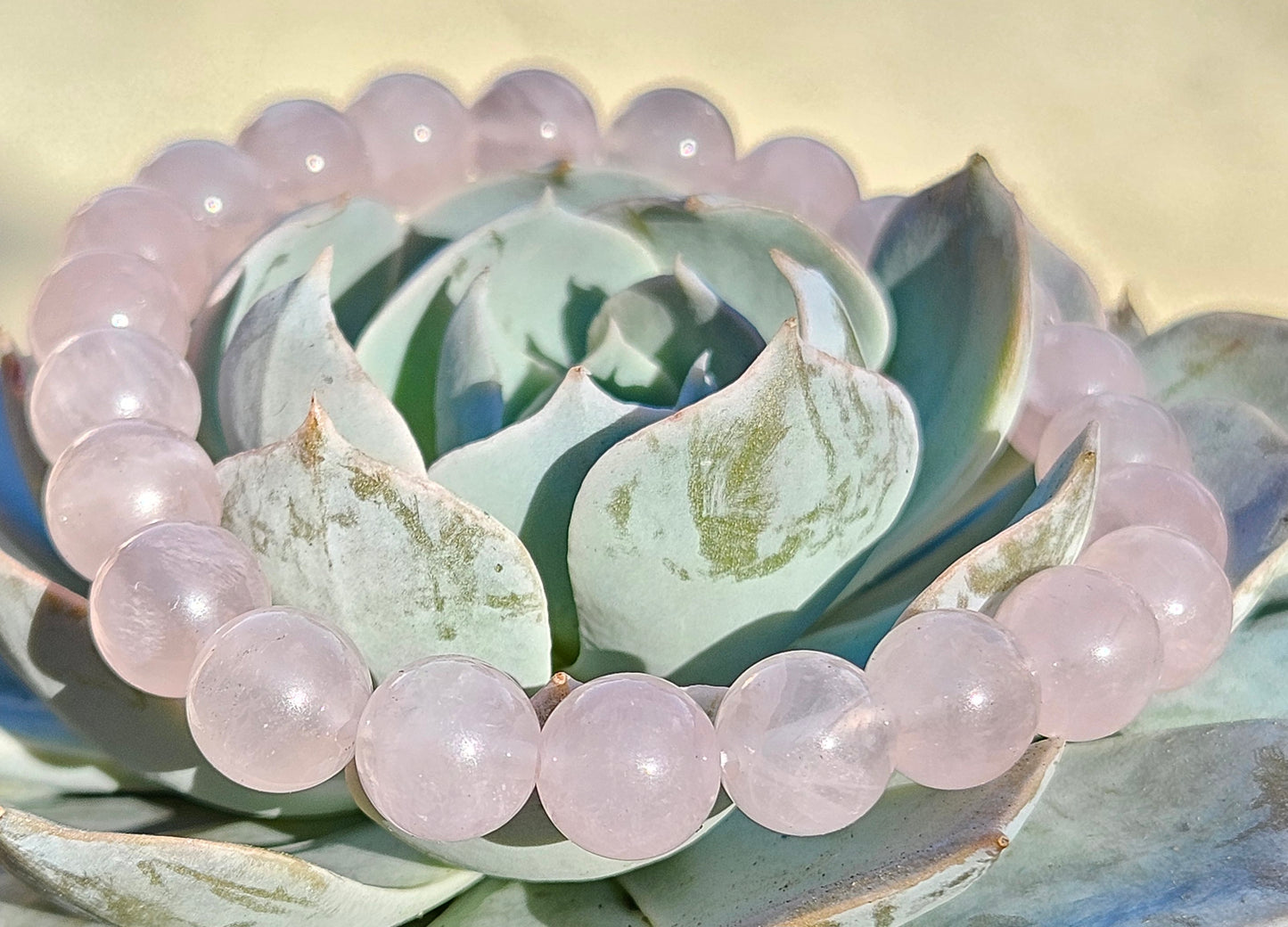 5A Pink Rose Quartz Natural Stone Bracelet