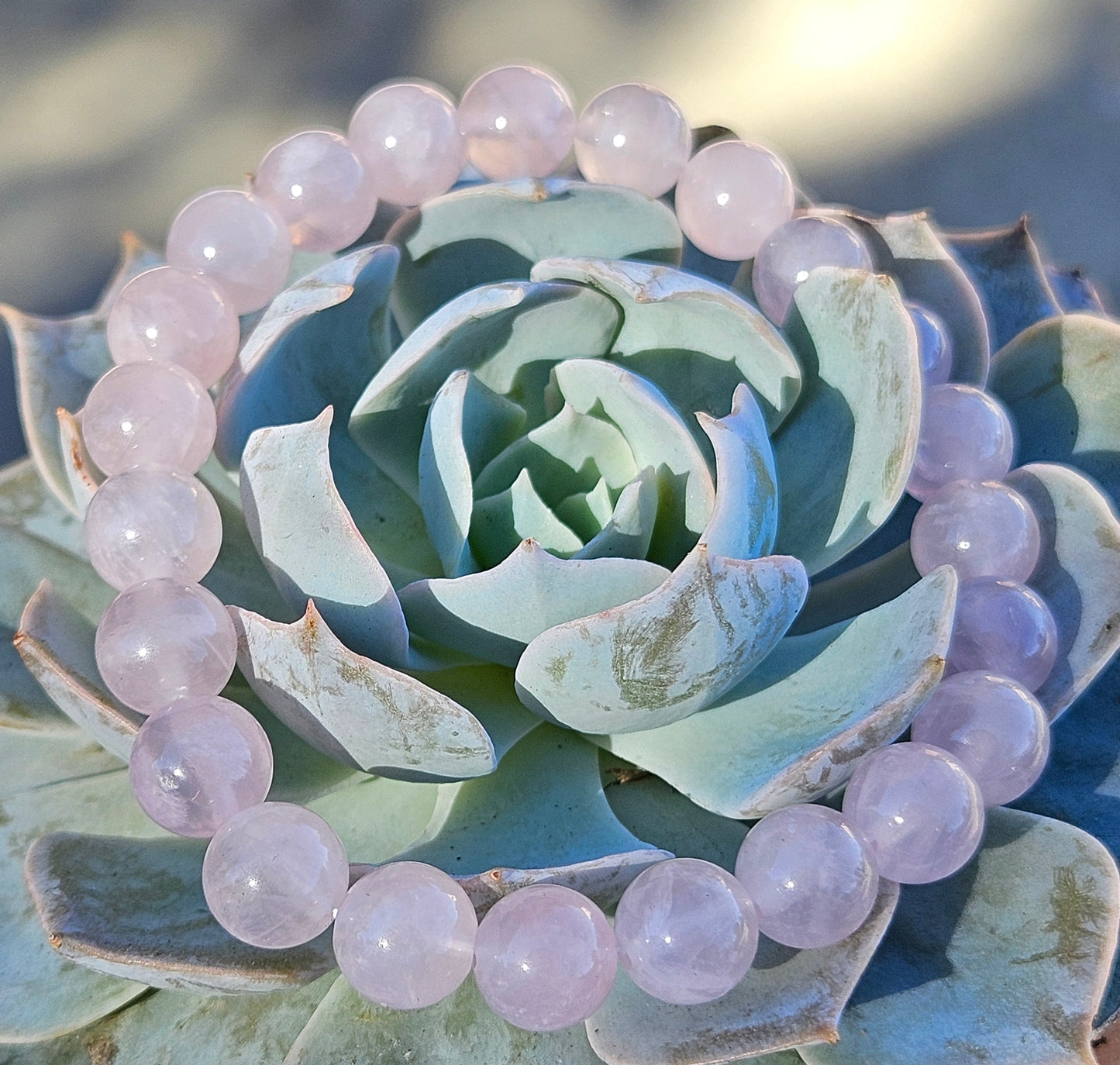 5A Pink Rose Quartz Natural Stone Bracelet