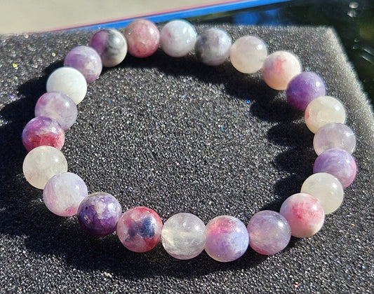 5A Pink Tourmaline Natural Stone Bracelet